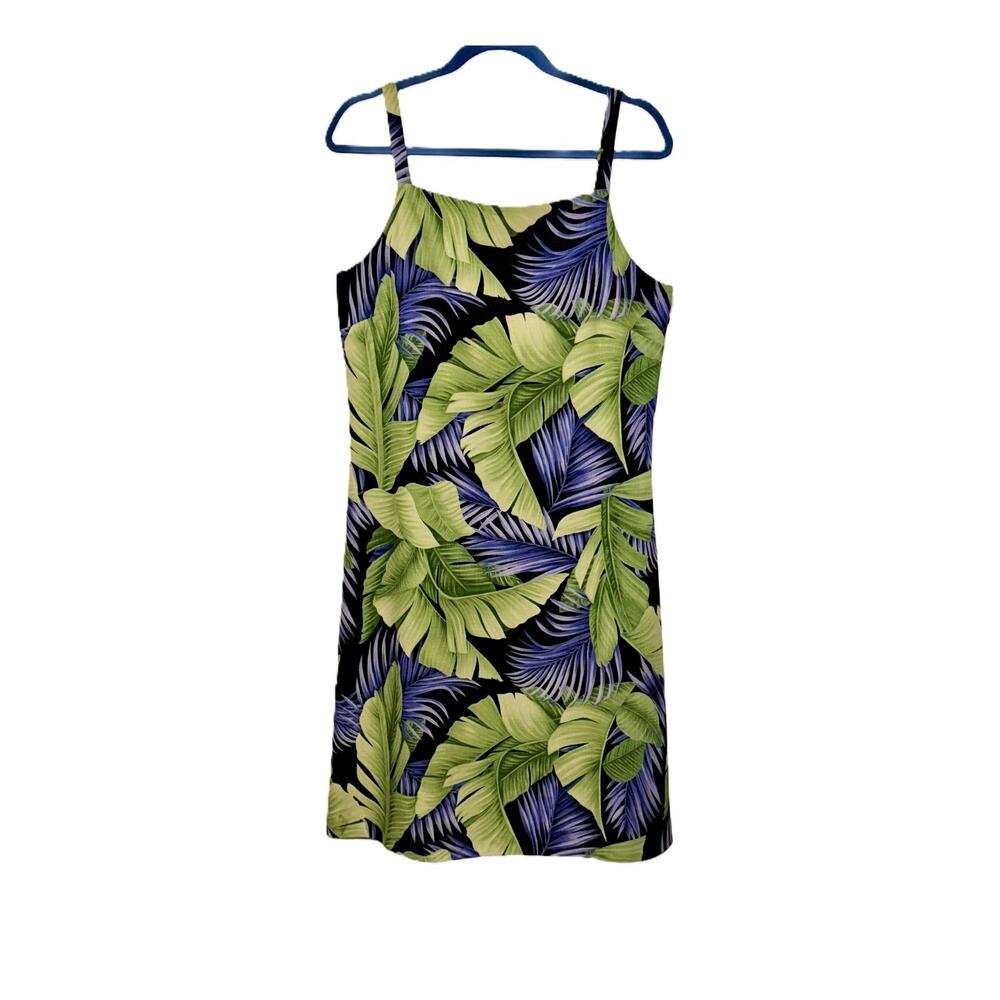 Tommy Bahama Dress Womens Size 10 100% Silk Tropical Palm Leaf Hawaiian
